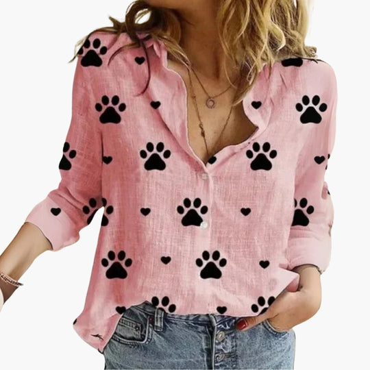 Vintage Floral Blouse - Women's Retro Style Button Shirt
