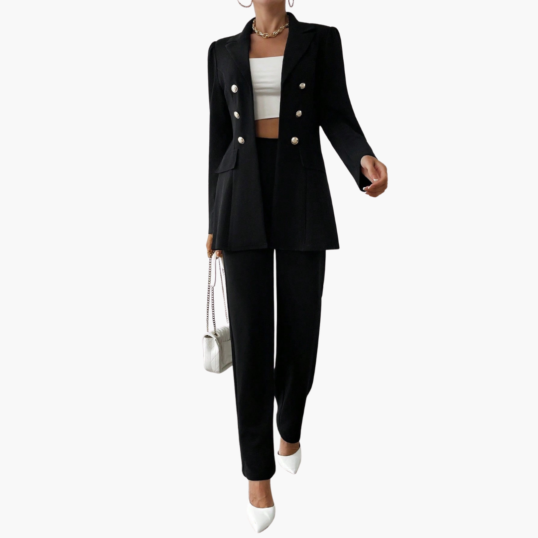 Smart Tailored Blazer Set for Women – Elegant Two-Piece Suit