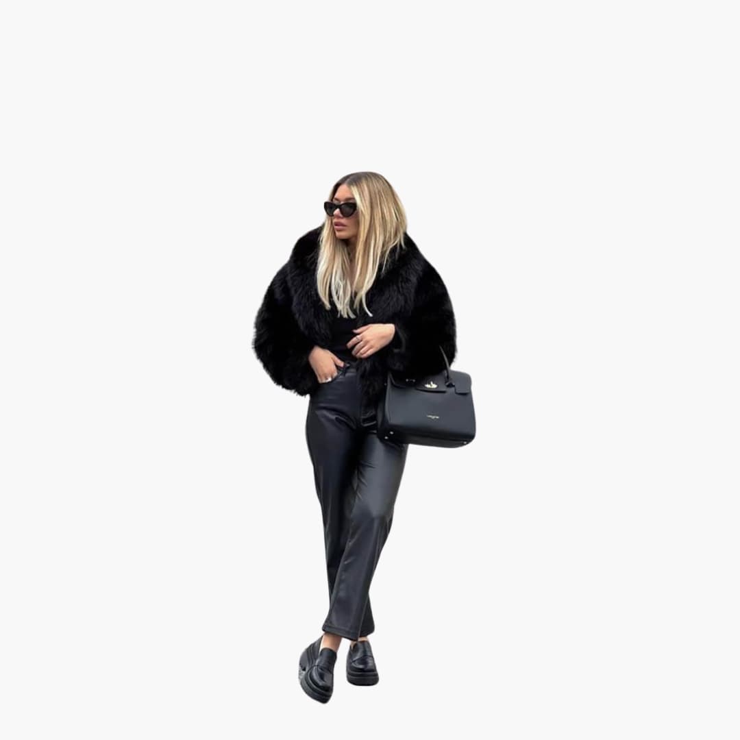 Luxurious Faux Fur Jacket - Women's Winter Elegance