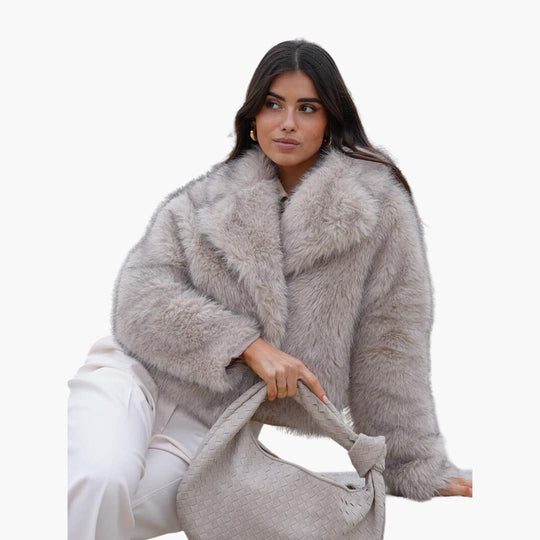Luxurious Faux Fur Jacket - Women's Winter Elegance