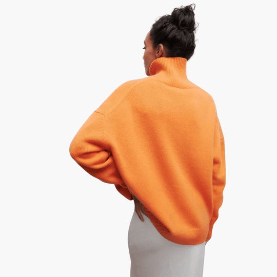 Slim Fit Turtleneck Jumper for Women - Ribbed Knit Style