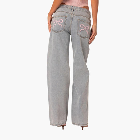 Wide-Leg Light Wash Jeans for Women - Trendy & Comfortable