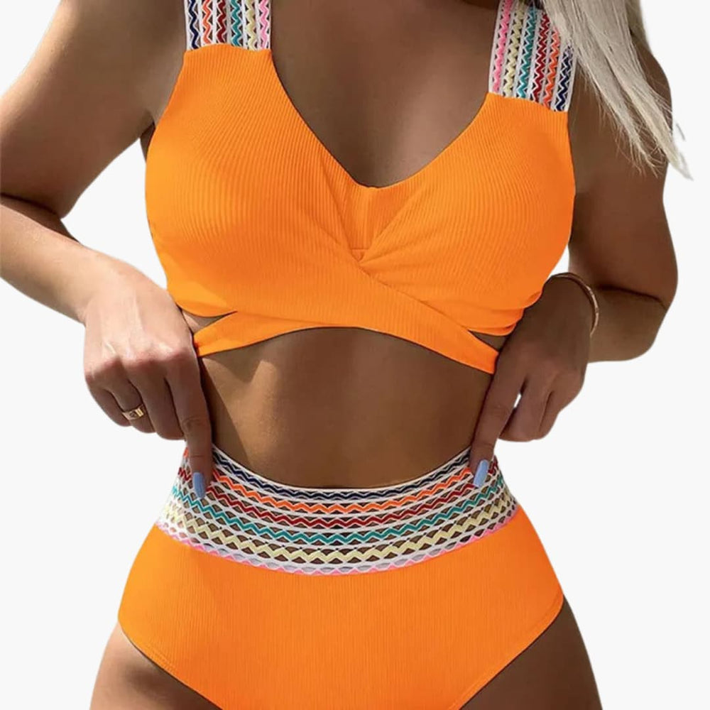 Ribbed High-Waisted Bikini - Women's Two-Piece Swimwear