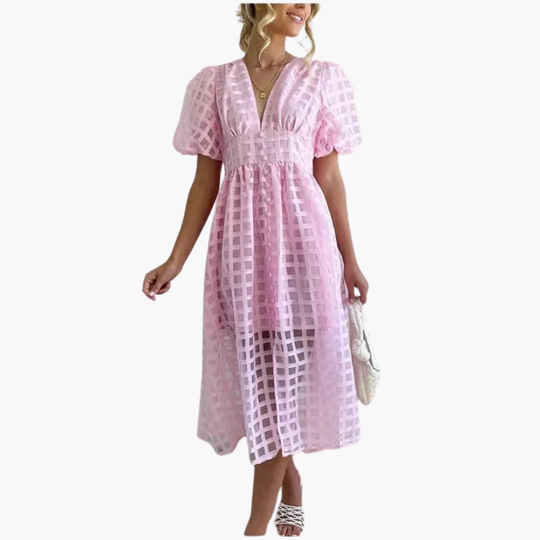 Chic Summer Midi Dress - Women's Elegant Seasonal Style