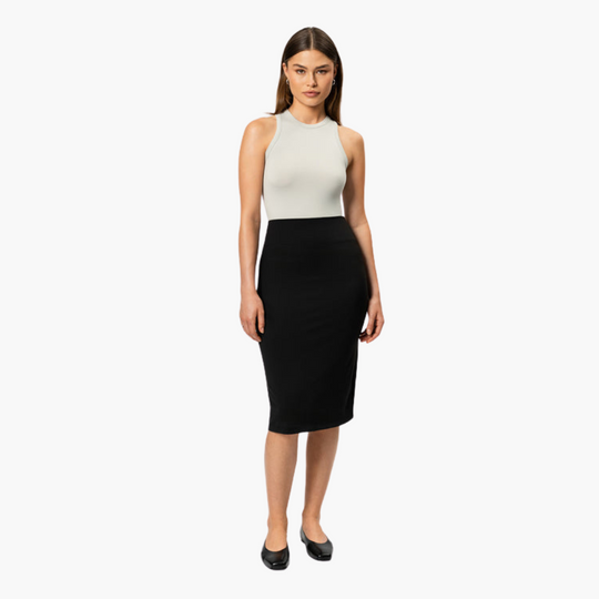 Elegant High Waist Pencil Midi Skirt for Women – Office Ready