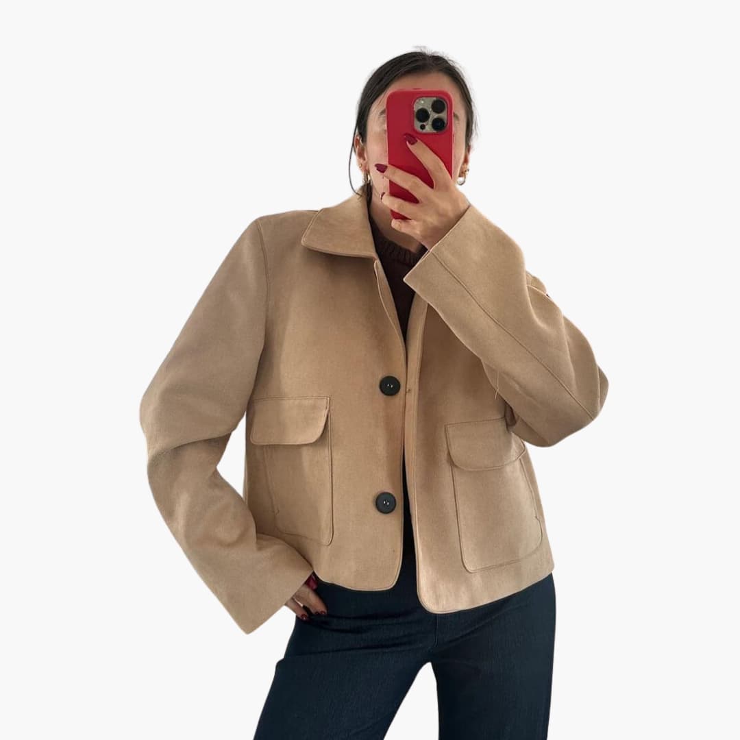 Trendy Button-Up Jacket - Women's Casual Smart Outerwear