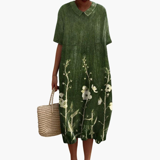 Floral Summer Midi Dress - Lightweight Cotton for Women