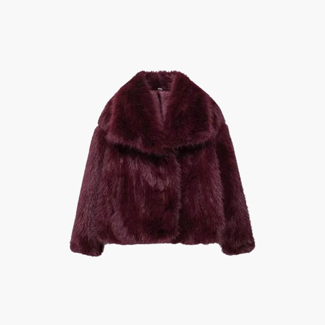 Luxurious Faux Fur Jacket - Women's Winter Elegance