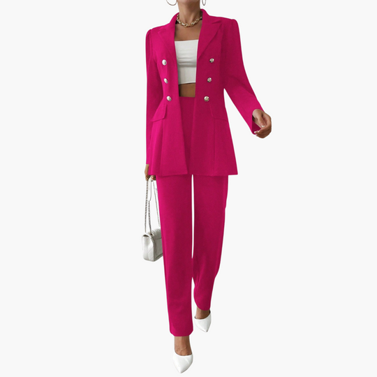 Smart Tailored Blazer Set for Women – Elegant Two-Piece Suit