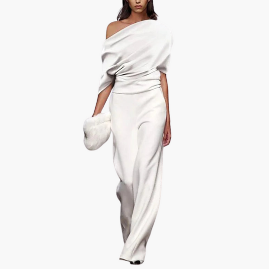 Off-Shoulder Jumpsuit for Women - Elegant & Flowy Design