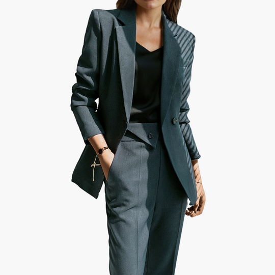 Sophisticated Blazer Set for Women - Elegant Two-Piece Suit