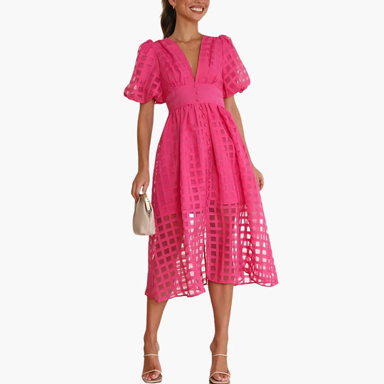 Chic Summer Midi Dress - Women's Elegant Seasonal Style