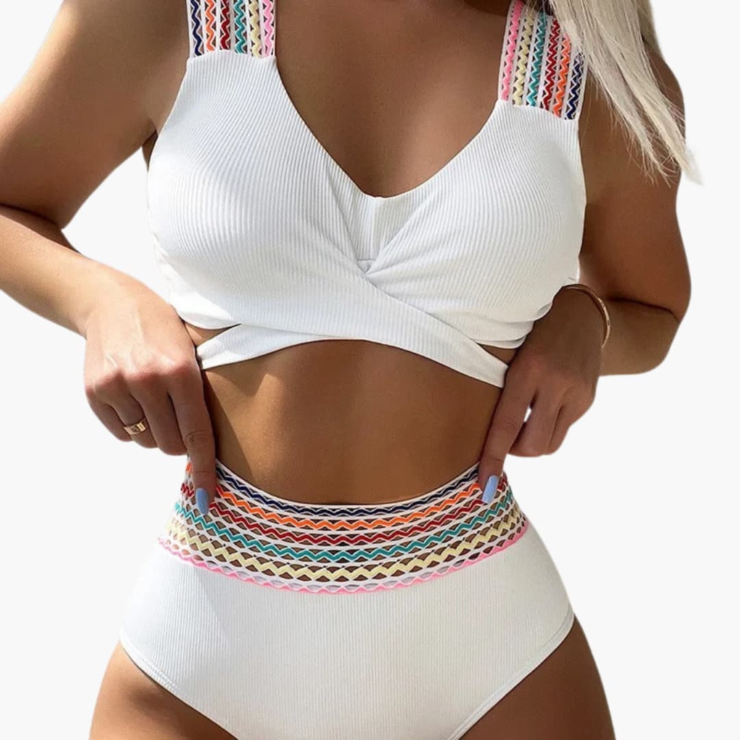 Ribbed High-Waisted Bikini - Women's Two-Piece Swimwear