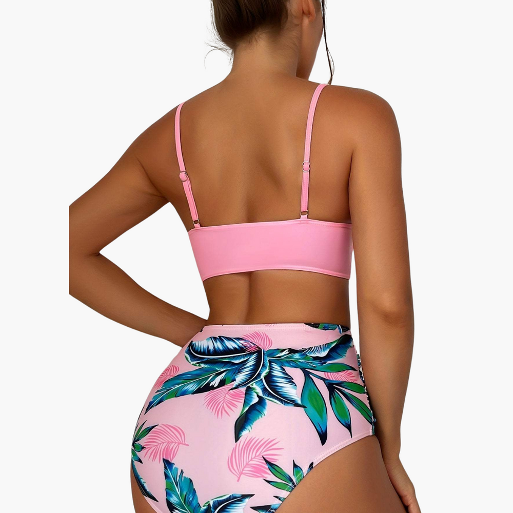 Push Up Bikini - Women’s Floral High Waist Tropical Set