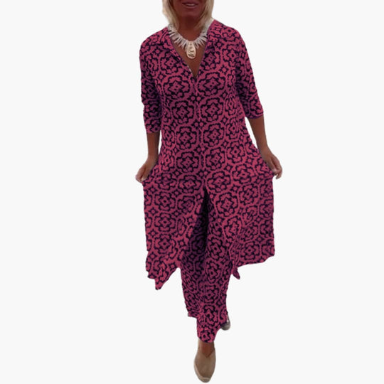 Geometric Two-Piece Set for Women - Stylish Matching Co-ord