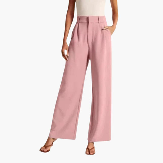 High Waist Wide-Leg Pants - Elegant & Comfortable Fit for Women