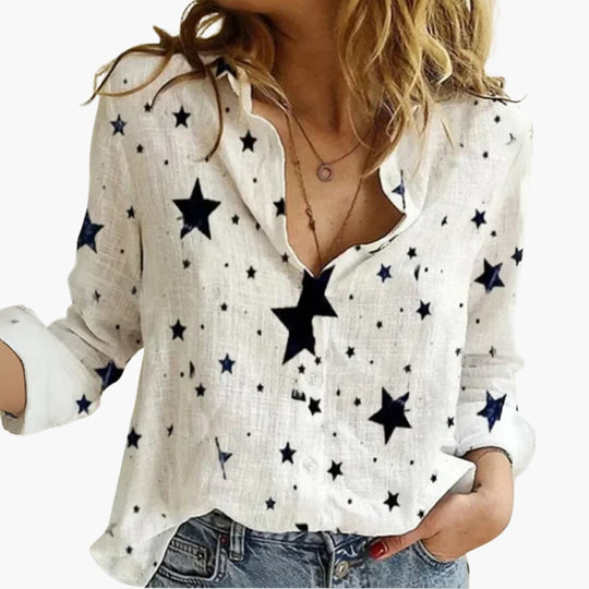 Vintage Floral Blouse - Women's Retro Style Button Shirt