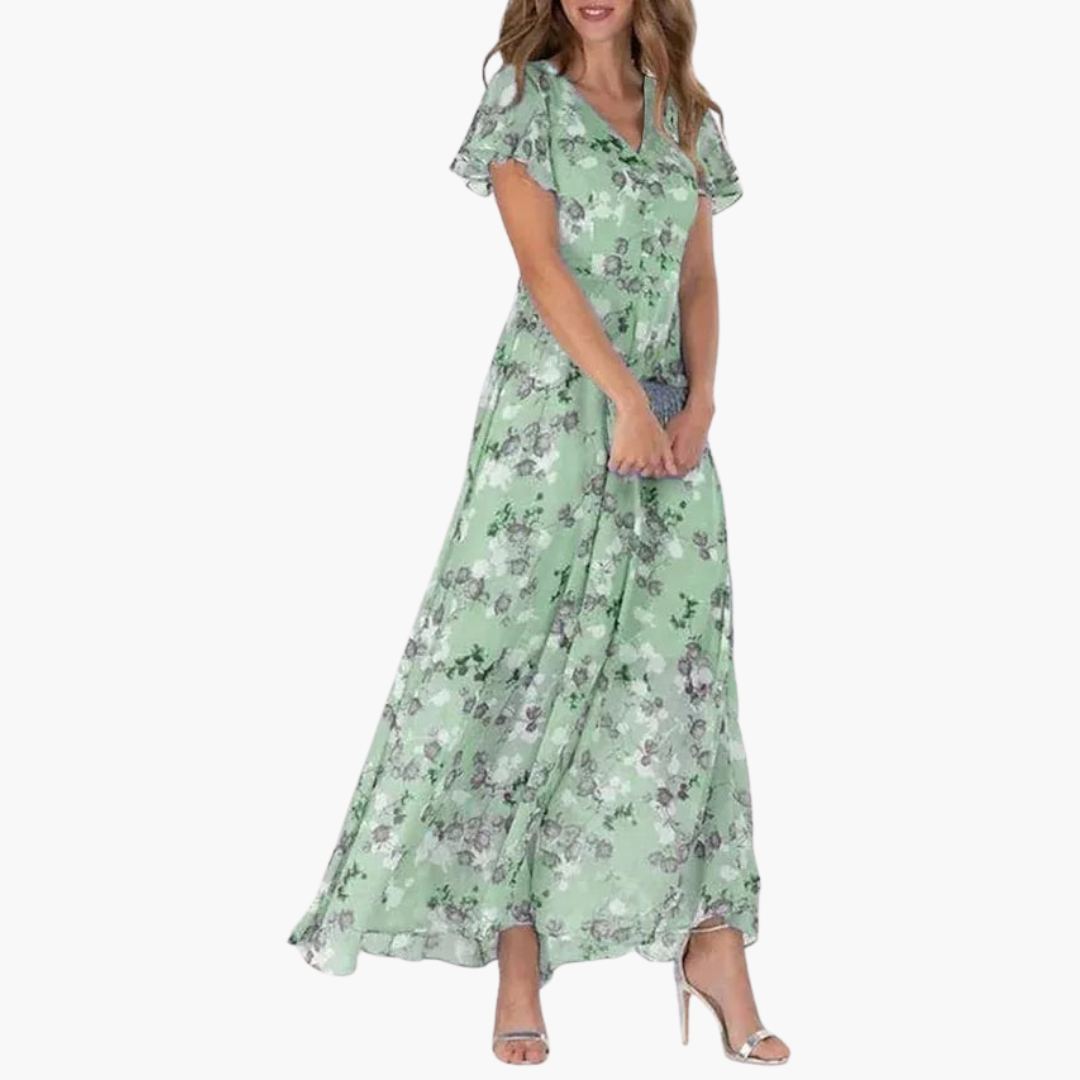Floral Print Midi Dress for Women - Elegant & Flowing Style