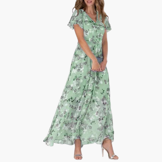Floral Print Midi Dress for Women - Elegant & Flowing Style