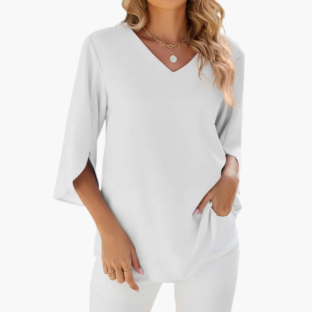 V-neck summer blouse for women – light & elegant design