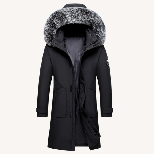 Stetson | Hooded Down Coat with Faux Fur Collar