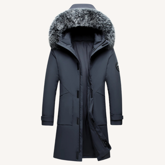 Stetson | Hooded Down Coat with Faux Fur Collar