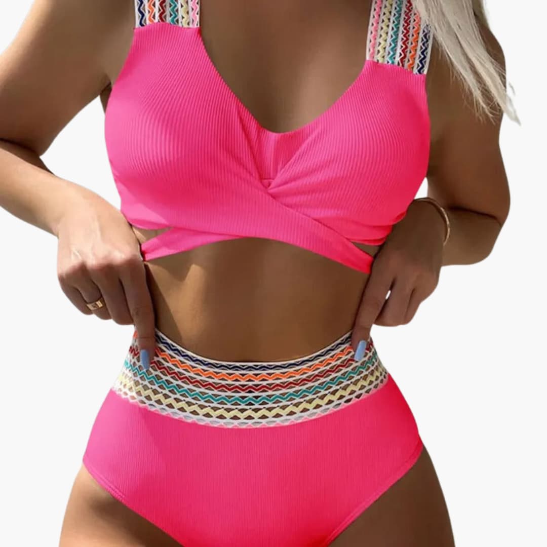Ribbed High-Waisted Bikini - Women's Two-Piece Swimwear
