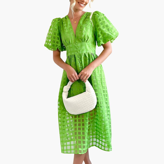 Chic Summer Midi Dress - Women's Elegant Seasonal Style