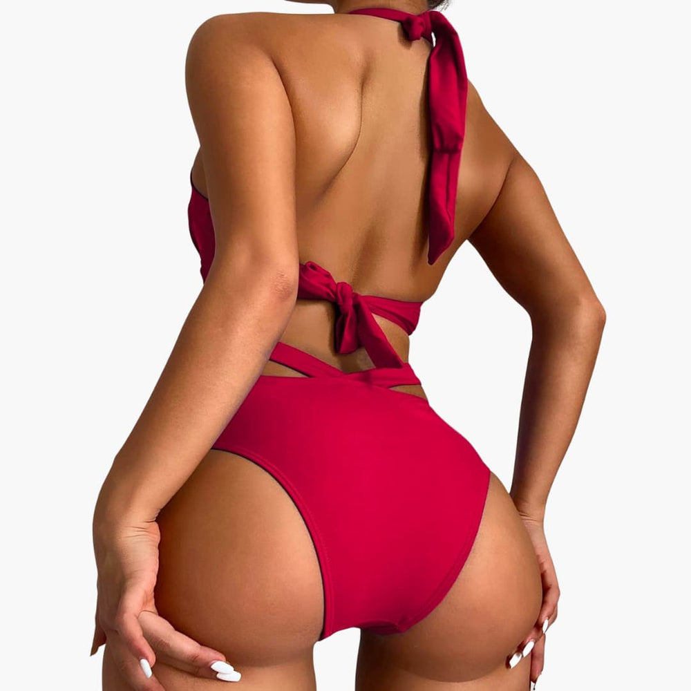 High-waisted bikini set - for women with tummy control