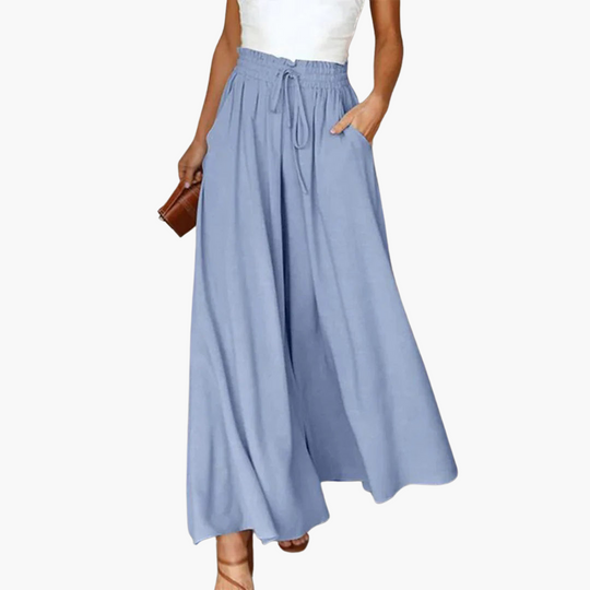 Elegant Wide-Leg Summer Trousers - Women's Lightweight Fit