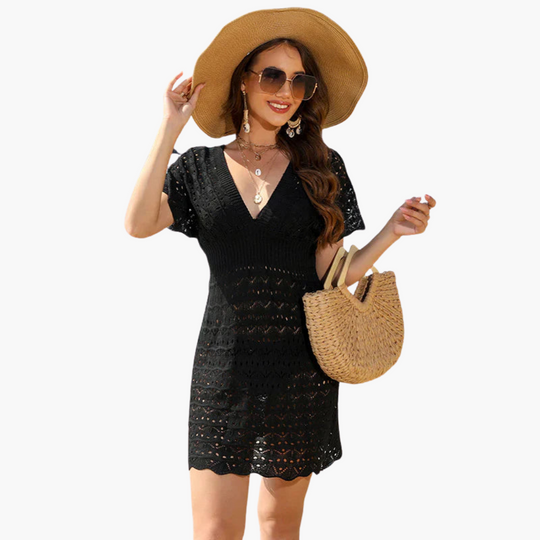 Crochet Beach Dress - Women's Holiday Cover Up with Style