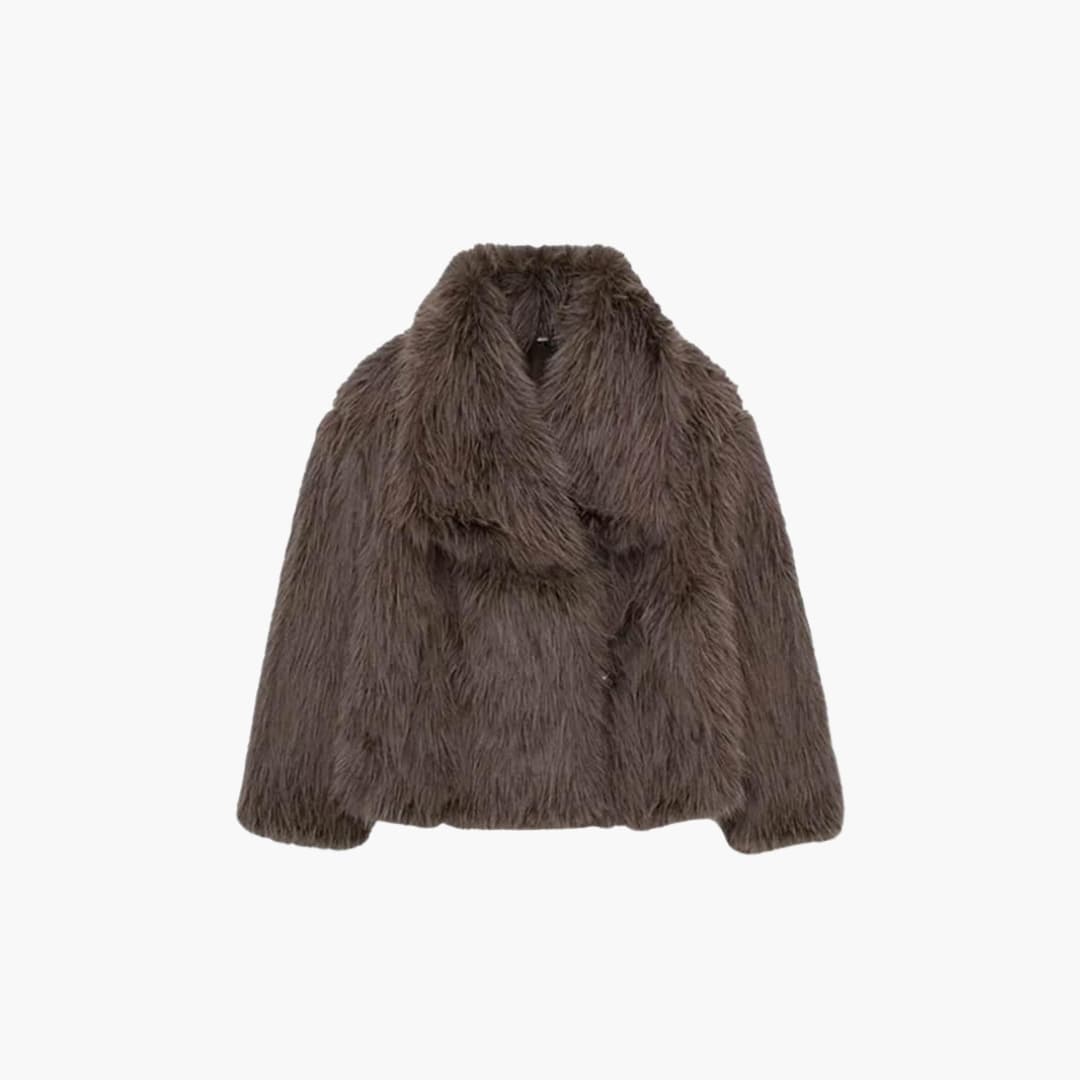 Luxurious Faux Fur Jacket - Women's Winter Elegance