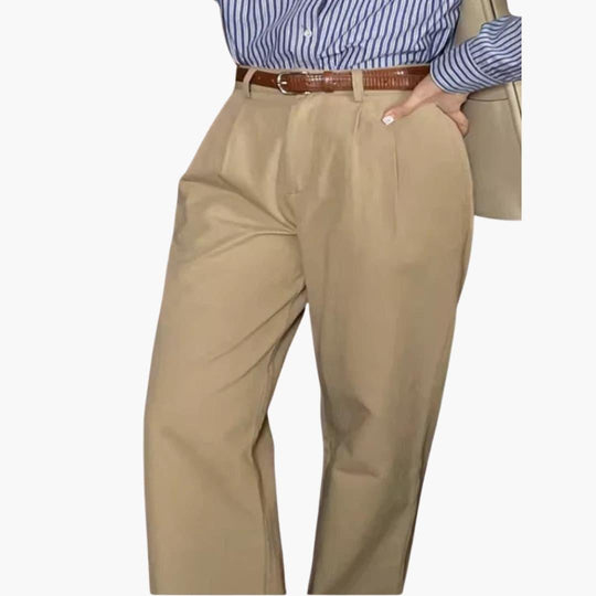High-Waist Pleated Trousers for Women - Elegant & Comfortable