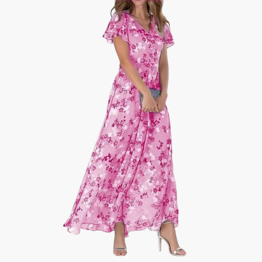 Floral Print Midi Dress for Women - Elegant & Flowing Style