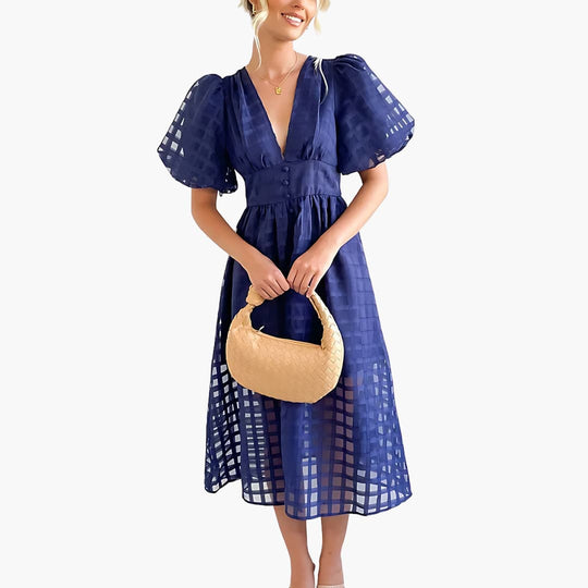 Chic Summer Midi Dress - Women's Elegant Seasonal Style