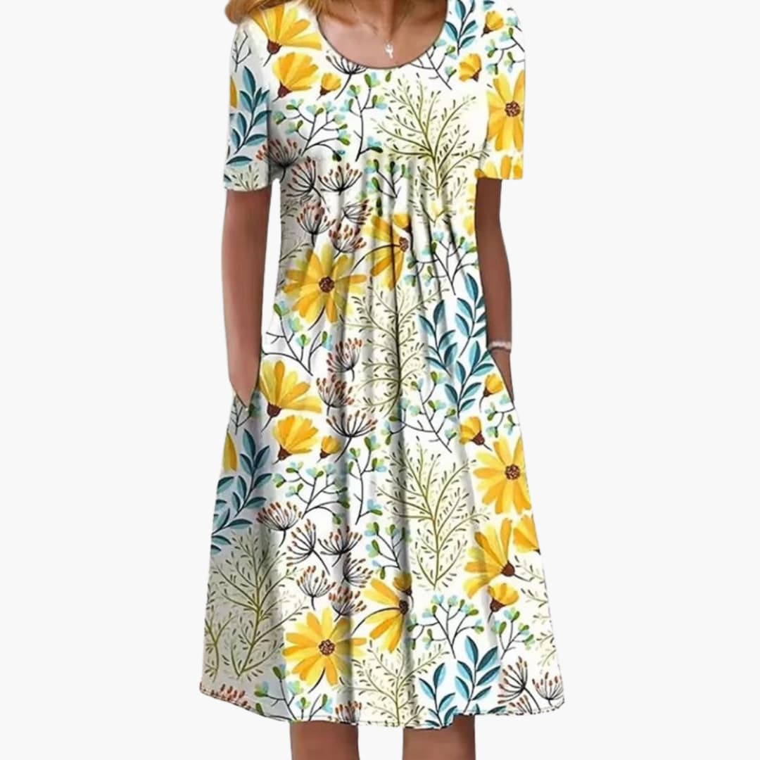 Floral Pocket Dress - Relaxed Fit Women’s Casual Style