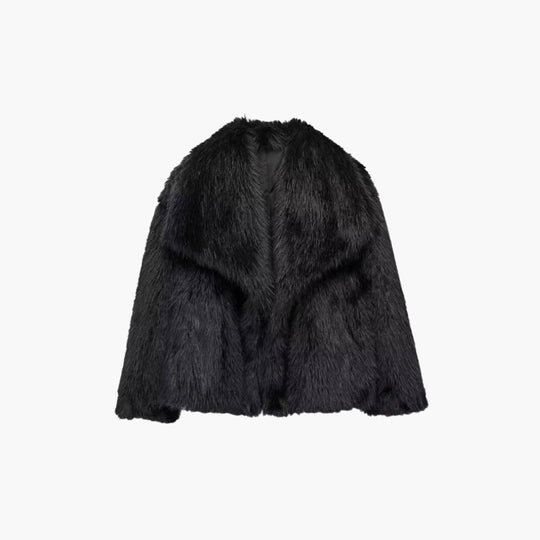 Luxurious Faux Fur Jacket - Women's Winter Elegance