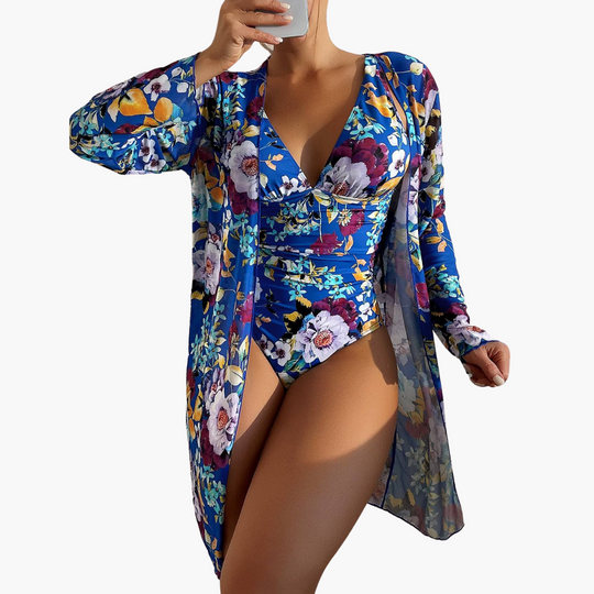 3-Piece Bikini Set - Women's Summer Swimwear with Cover-Up