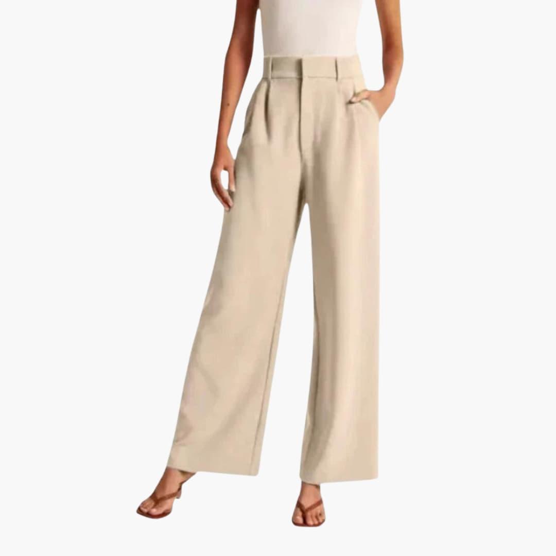 High Waist Wide-Leg Pants - Elegant & Comfortable Fit for Women