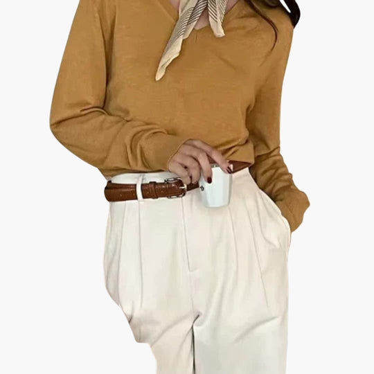High-Waist Pleated Trousers for Women - Elegant & Comfortable