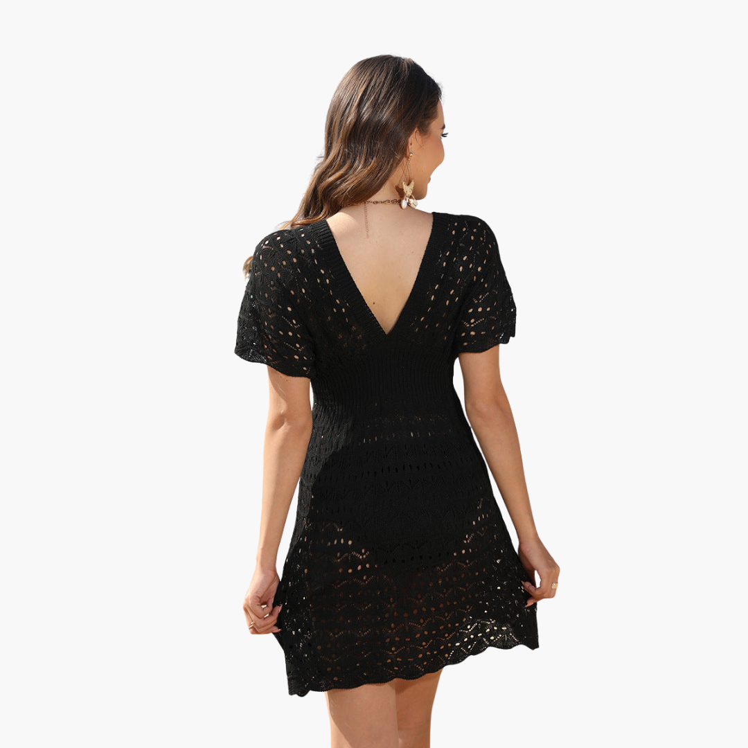 Crochet Beach Dress - Women's Holiday Cover Up with Style