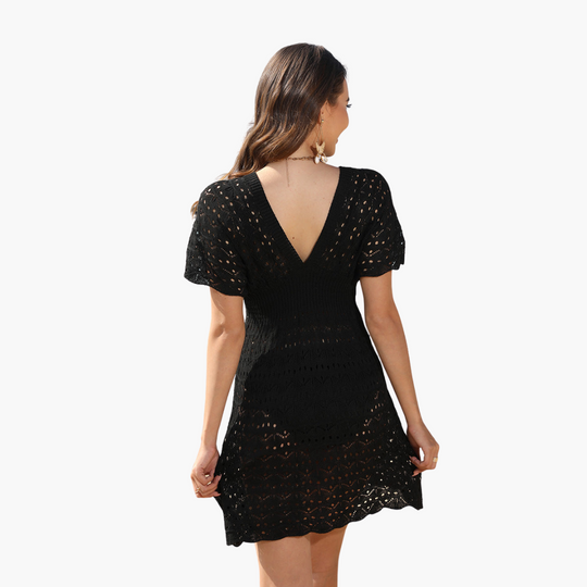 Crochet Beach Dress - Women's Holiday Cover Up with Style