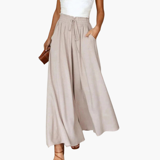 Elegant Wide-Leg Summer Trousers - Women's Lightweight Fit
