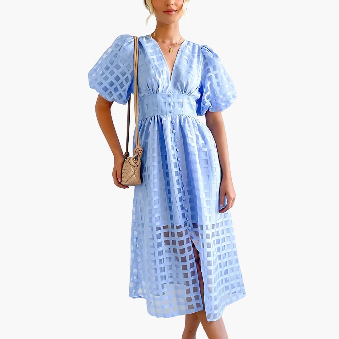 Chic Summer Midi Dress - Women's Elegant Seasonal Style