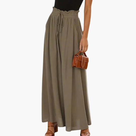Elegant Wide-Leg Summer Trousers - Women's Lightweight Fit