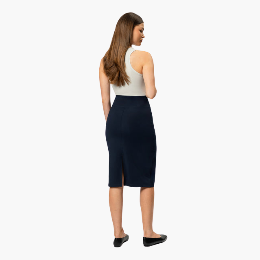 Elegant High Waist Pencil Midi Skirt for Women – Office Ready