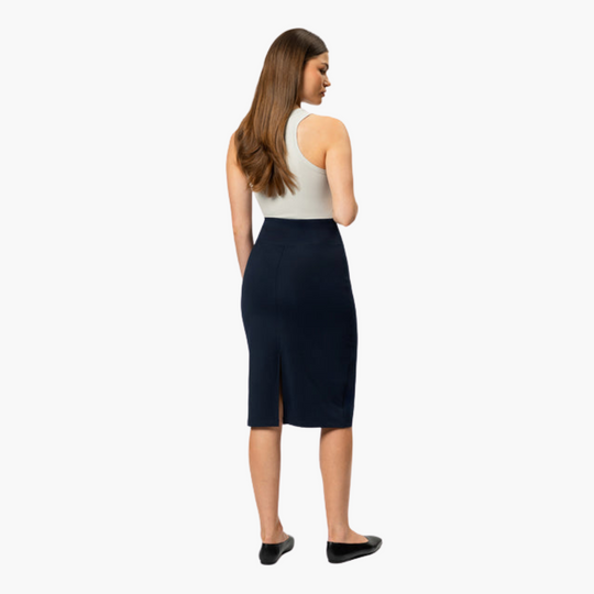Elegant High Waist Pencil Midi Skirt for Women – Office Ready