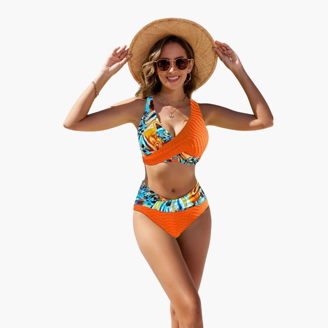 Elegant Crossover Bikini - Women's Two-Piece Swimwear Set