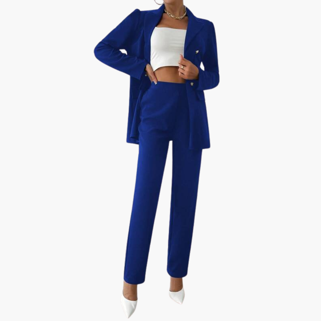 Smart Tailored Blazer Set for Women – Elegant Two-Piece Suit