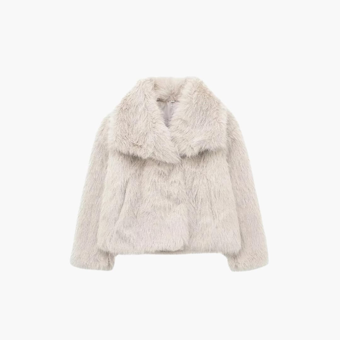 Luxurious Faux Fur Jacket - Women's Winter Elegance